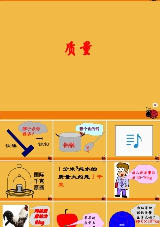 九年级物理 第十一章第二节质量课件 人教新课标版 课件