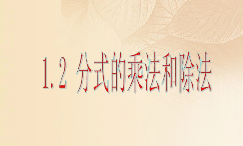八年级数学上册 1.2 分式的乘法和除法课件 (新版)湘教版 课件