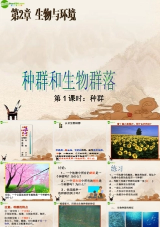 九年级科学下册 种群与生物群落(第一课时)课件 浙教版 课件
