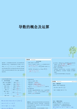 山西省忻州市高考数学 专题 导数概念及运算复习课件