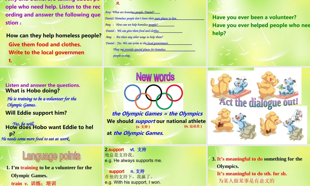 八年级英语下册 Unit 6 Sunshine for all welcome课件 (新版)牛津版 课件