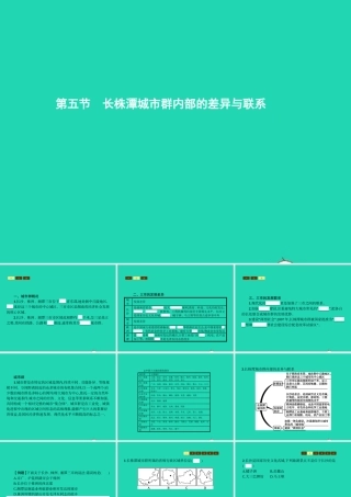 八年级地理下册 7.5 长株潭城市群内部的差异与联系课件 (新版)湘教版 课件