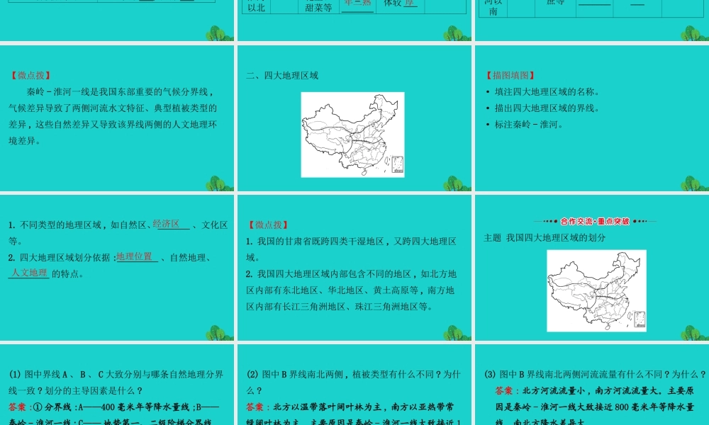 八年级地理下册 第五章中国的地理差异习题课件(新版)新人教版 课件