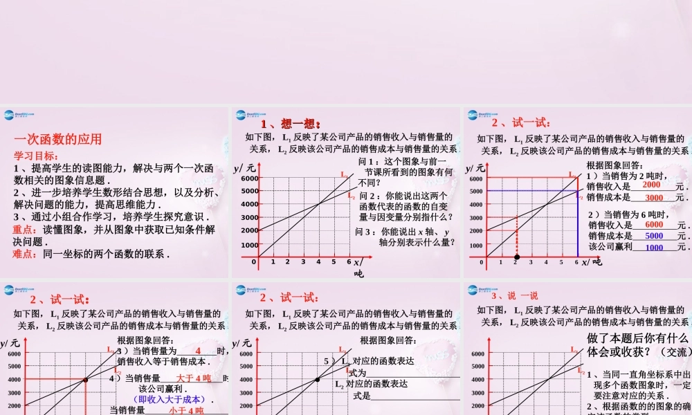 中学七年级数学上册 6.5 一次函数的应用课件(2)(新版)鲁教版五四制 课件