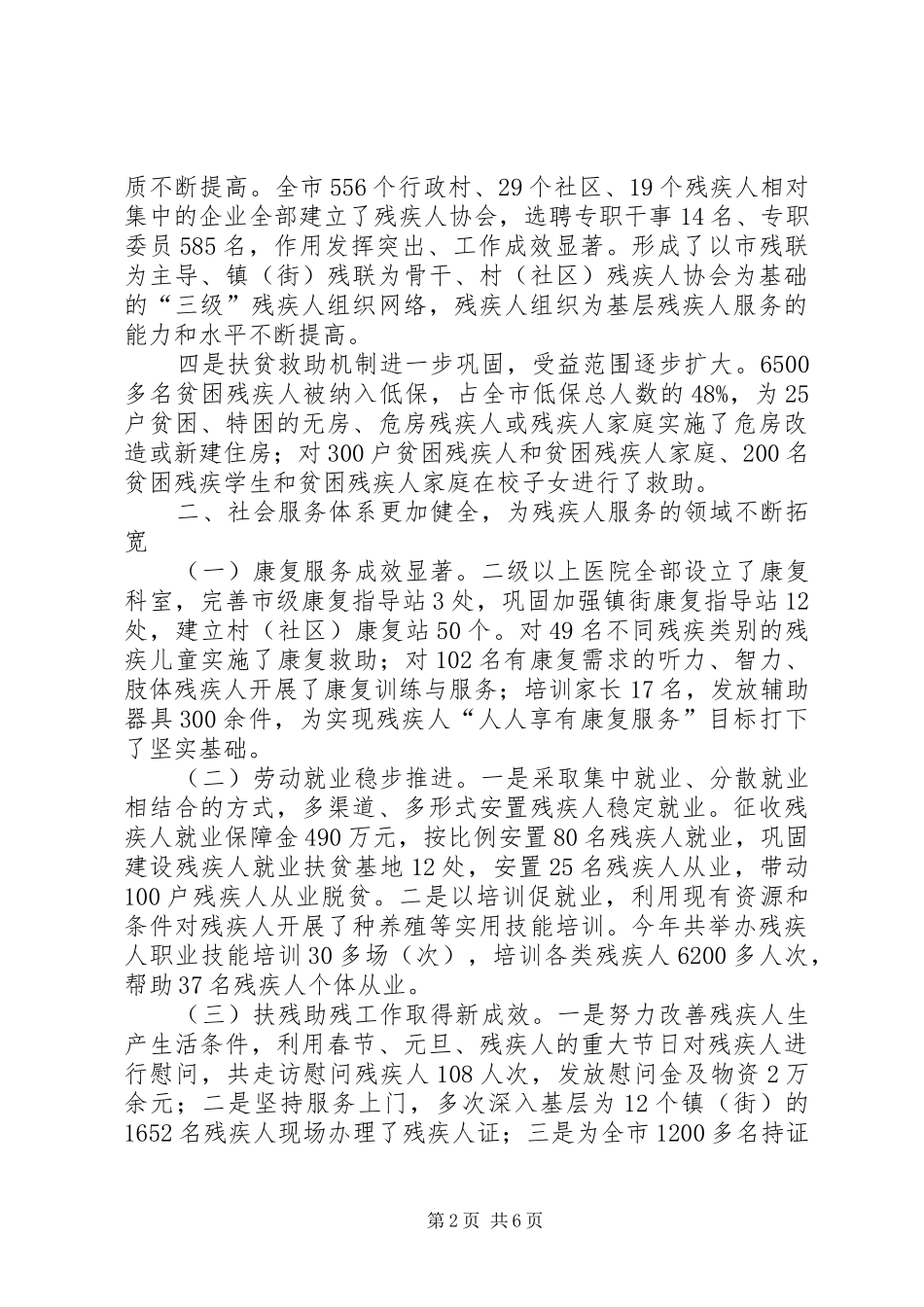 残联工作总结及XX年计划范文_第2页