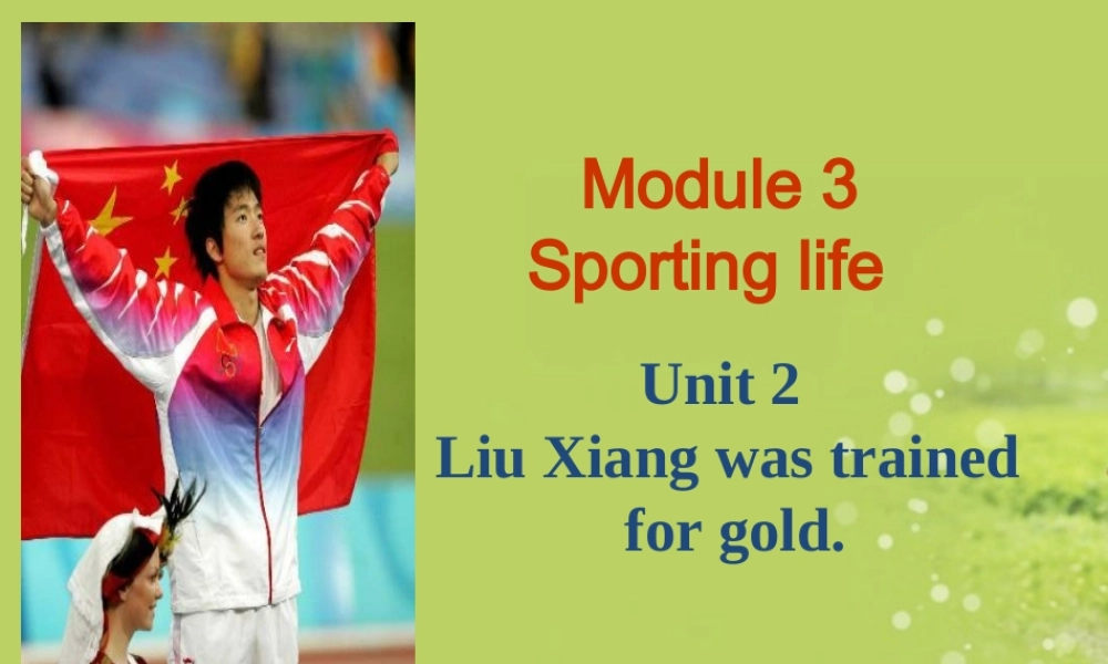 九年级英语上册(Module 3 Sporting life Unit 2 Liu Xiang was trained for gold)课件 外研版 课件