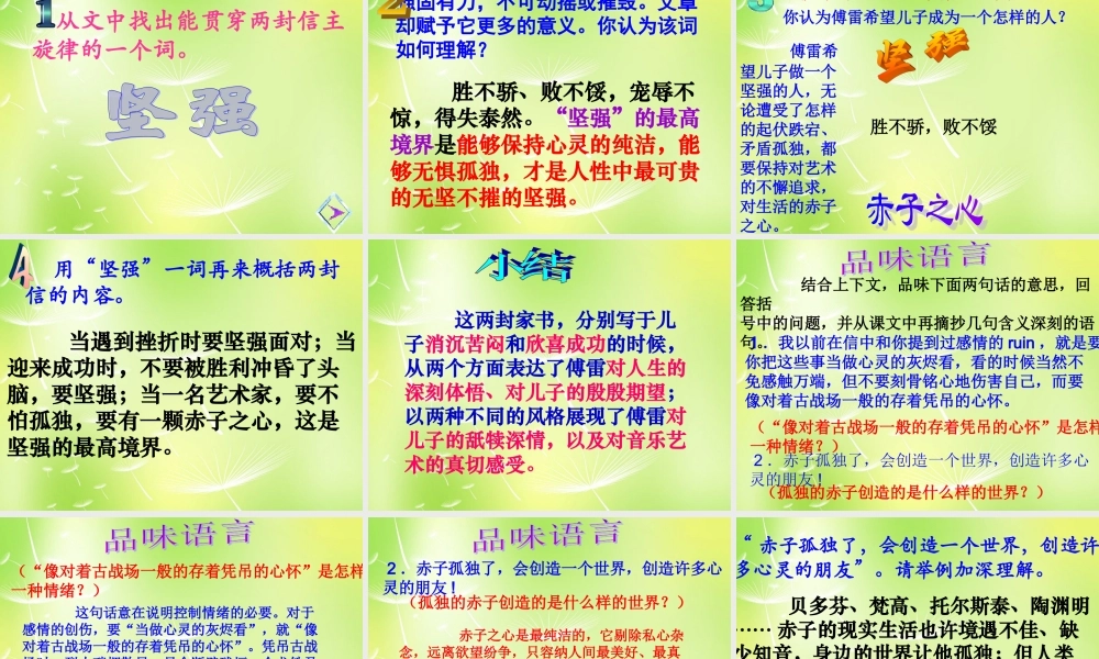 九年级语文上册 第7课(傅雷家书两则)课件 新人教版 课件