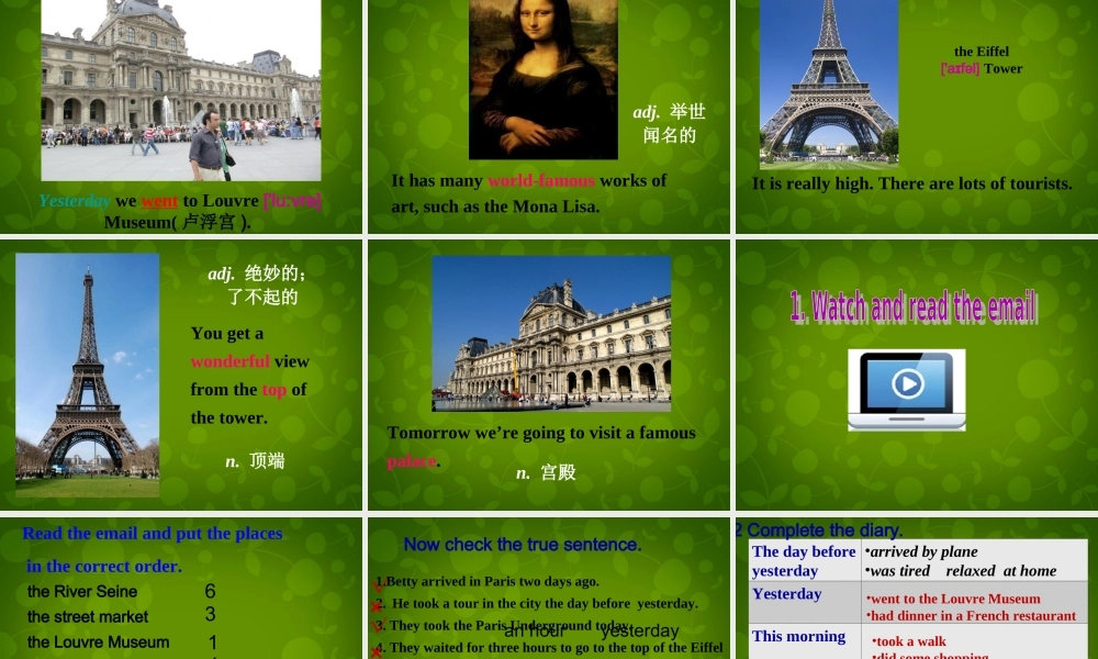 中学七年级英语下册 Module 10 Unit 2 This morning we took a walk课件 (新版)外研版 课件