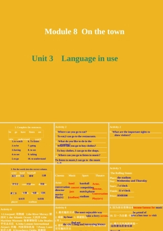 九年级英语下册 Module 8 On the town Unit 3 Language in use课件 外研版 课件