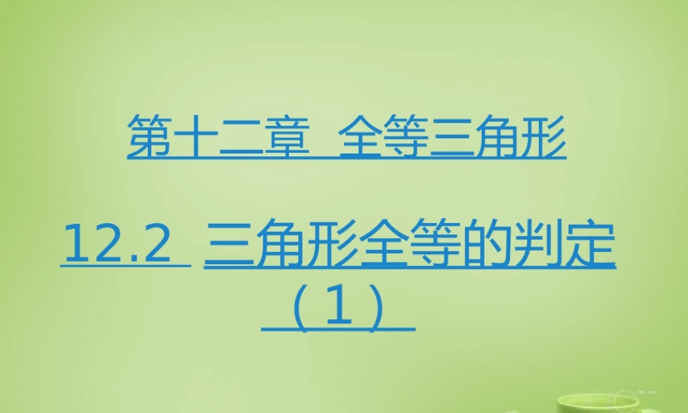 八年级数学上册 12.2 三角形全等的判定课件1 (新版)新人教版 课件