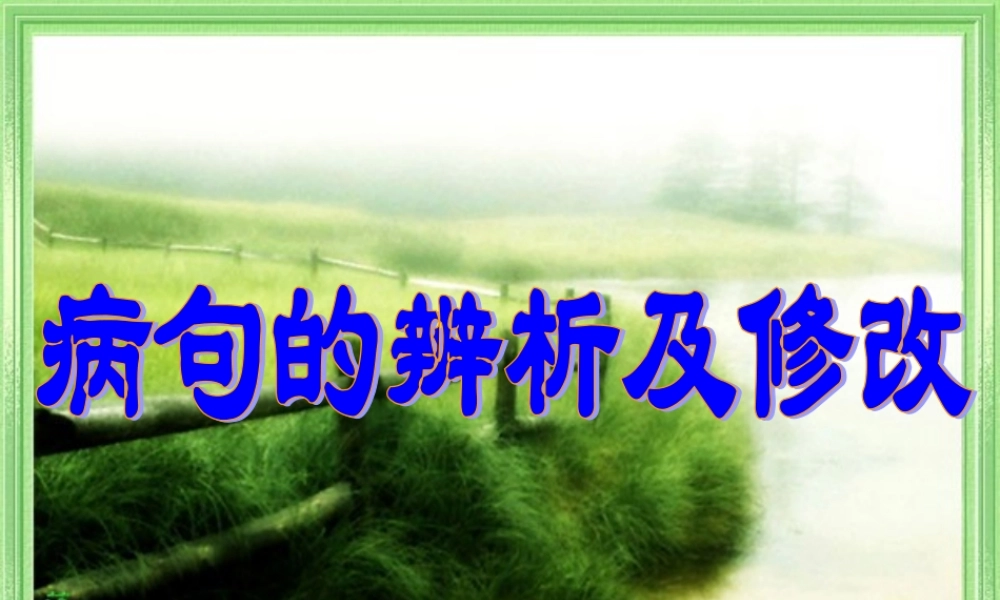 初中中考复习病句修改精品课件