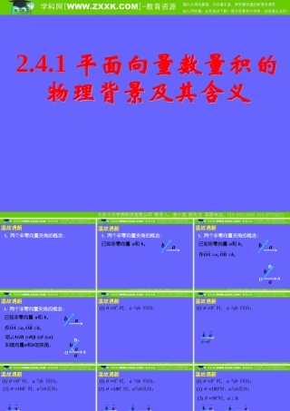 平面向量数量积的物理背景及其含义