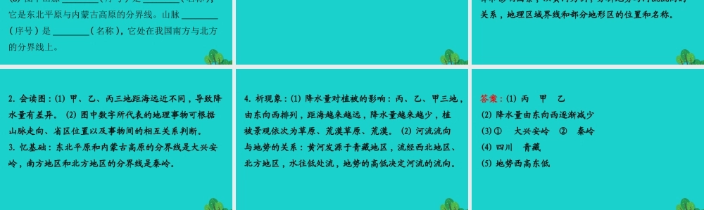 八年级地理下册 第八章 第一节 自然特征与农业(一草原和荒漠)习题课件(新版)新人教版 课件