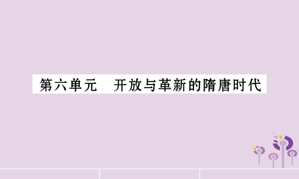中考历史复习 第一篇 教材系统复习 第1板块 中国古代史 第6单元 开放与革新的隋唐时代(习题)课件