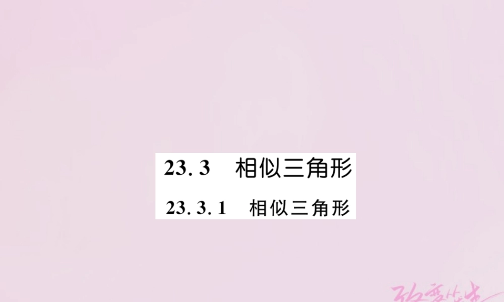九年级数学上册 第23章 图形的相似 233 相似三角形 2331 相似三角形练习课件 (新版)华东师大版 课件