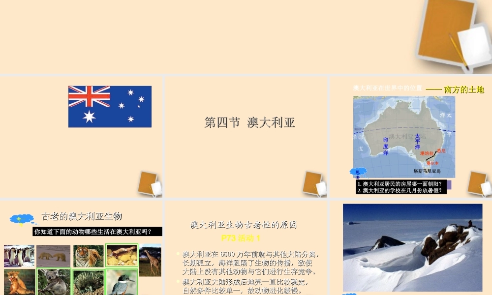 广东省珠海九中七年级地理 84(澳大利亚)课件(2) 课件