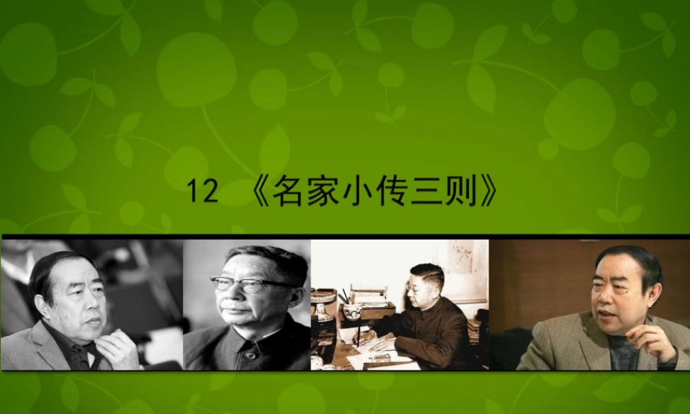 七年级语文下册 第12课(名家小传三则)课件 北京课改版 课件