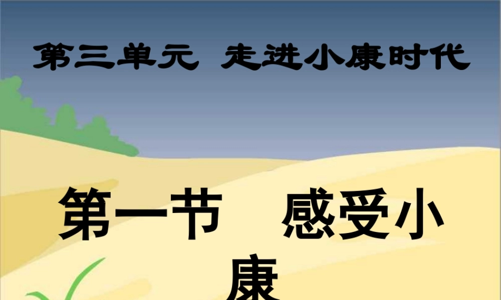 八年级思想品德下册 第三单元 第一节 感受小康课件 湘师版 课件