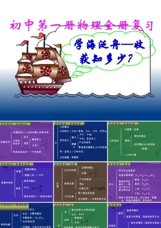 初中物理第一册全册复习课件 新课标 人教版 课件