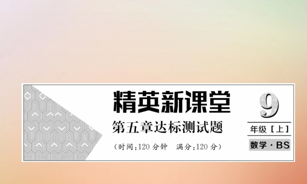 九年级数学上册 第5章 投影与视图达标测试卷作业课件 (新版)北师大版 课件
