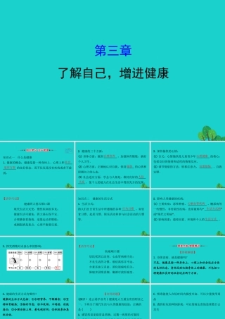 八年级生物下册 8.3了解自己 增进健康习题课件(新版)新人教版 课件