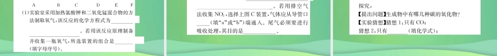 中考化学总复习 滚动小专题(三)气体的制备与净化课件