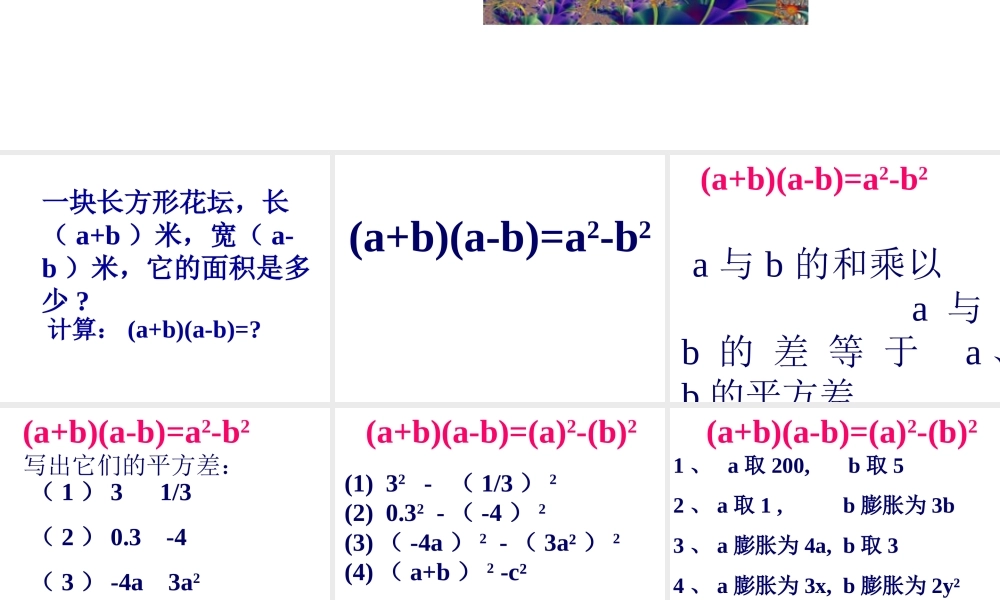 八年级数学平方差公式课件2 新课标 人教版 课件
