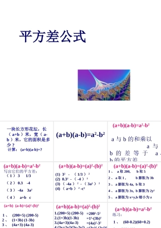 八年级数学平方差公式课件2 新课标 人教版 课件