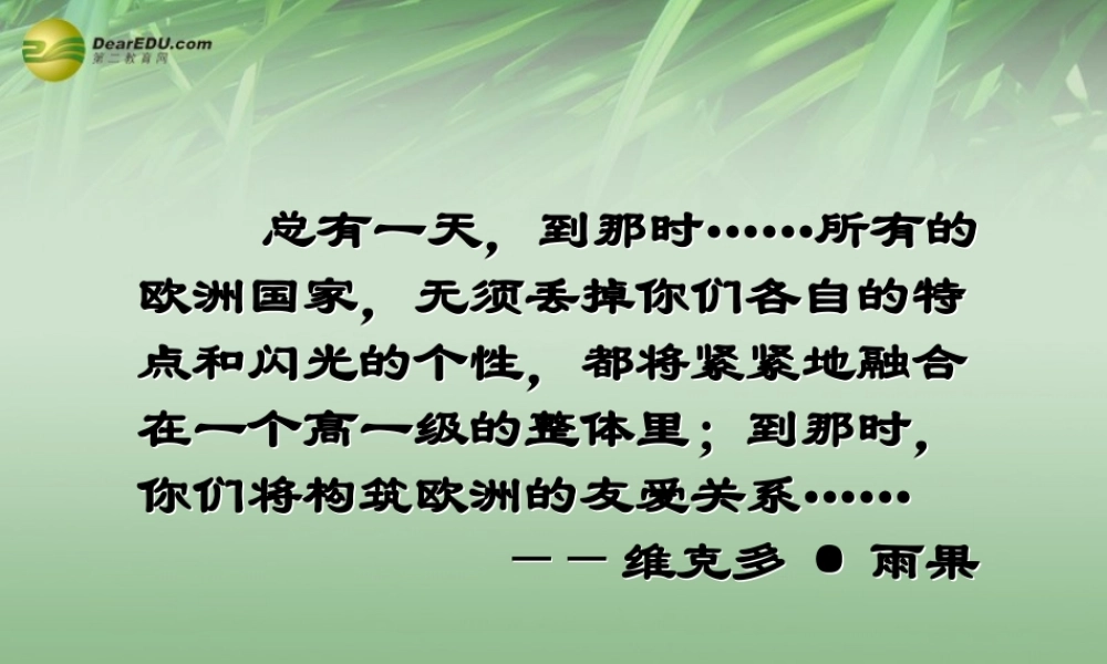 九年级历史下册(第10课 欧盟成立)课件 岳麓版 课件