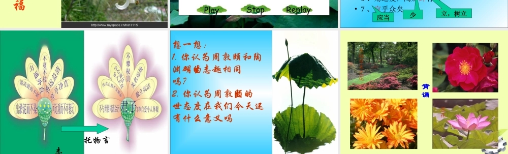 八年级语文下册 (爱莲说)教学课件 河大版 课件