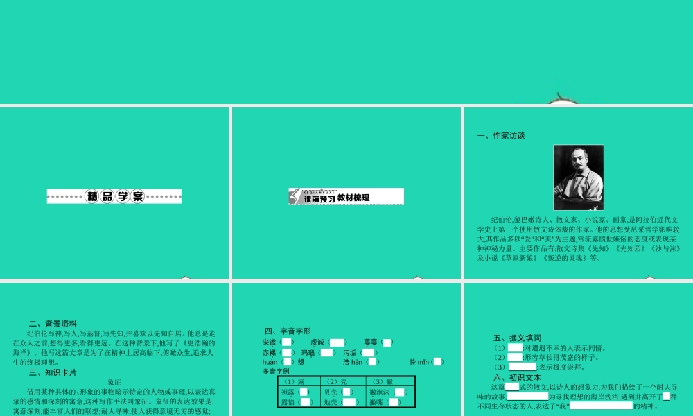 九年级语文下册 第一单元 4 更浩瀚的海洋课件 语文版 课件