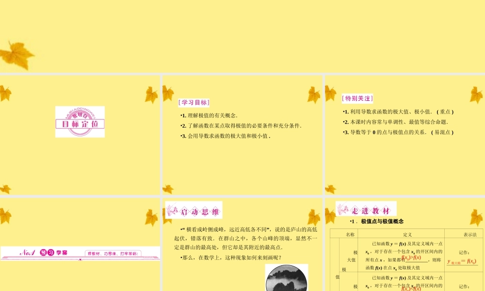 数学 3.3.2函数的极值与导数精品课件同步导学 新人教A版选修1-1 课件