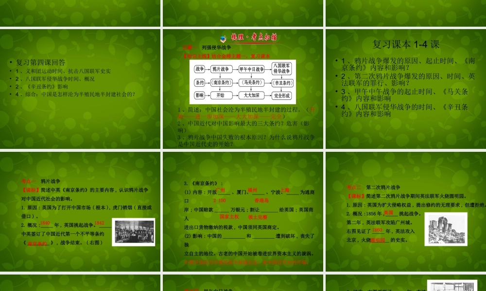 八年级历史上册 第一单元 列强的侵略与中国人民的抗争课件 北师大版 课件
