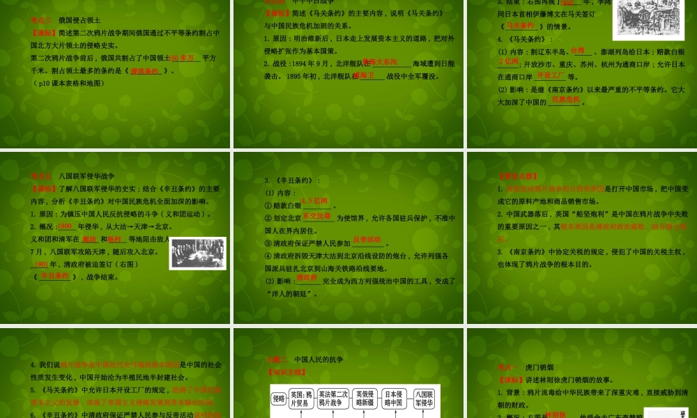 八年级历史上册 第一单元 列强的侵略与中国人民的抗争课件 北师大版 课件
