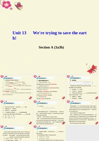 九年级英语全册 Unit 13 We're trying to save the earth Section A(3a 3b)课件 (新版)人教新目标版 课件