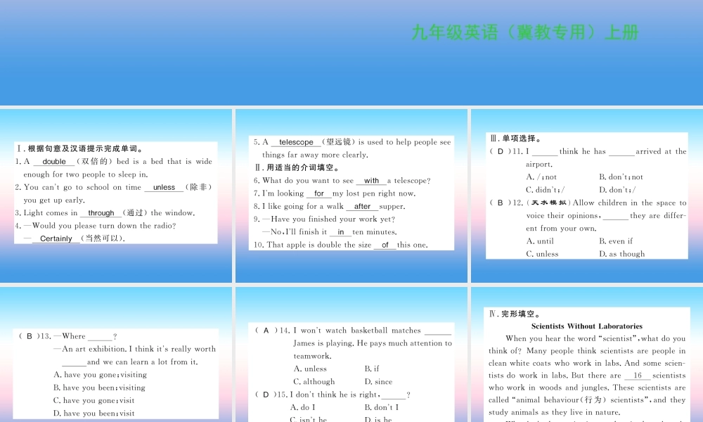 九年级英语上册 Unit 5 Look into Science Lesson 27 Planet Danny习题课件 (新版)冀教版 课件