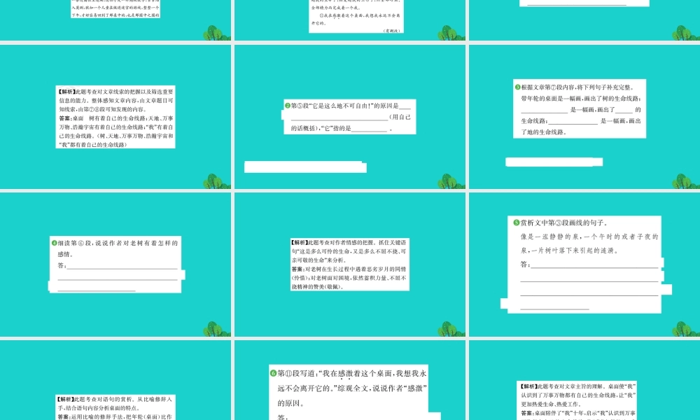 七年级语文下册 第五单元 17 紫藤萝瀑布习题课件 新人教版 课件