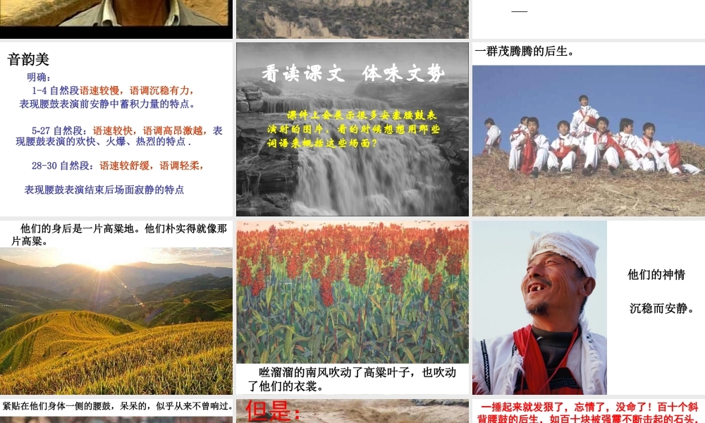 [中学联盟]辽宁省庄河市第三十七中学七年级语文下册：17安塞腰鼓+课件（共80张PPT）