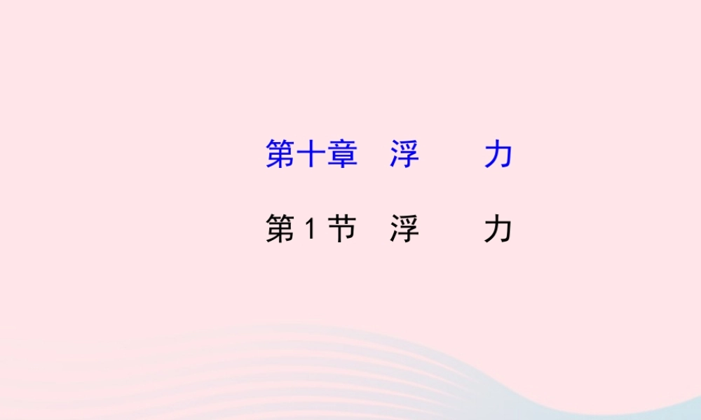 八年级物理下册 第十章 第1节 浮力课件 (新版)新人教版 课件