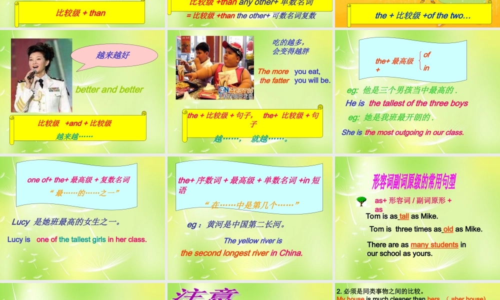 八年级英语上册 比较级的用法总结课件2 人教新目标版 课件