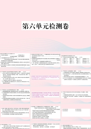 文下册 第六单元检测卷课件 新人教版 课件