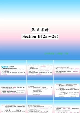 九年级英语全册 Unit 13 We re trying to save the earth(第5课时)习题课件 (新版)人教新目标版 课件