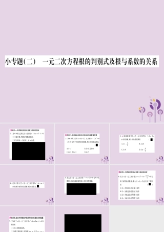 九年级数学上册 第二十一章 一元二次方程 小专题(二)一元二次方程根的判别式及根与系数的关系作业课件 (新版)新人教版 课件