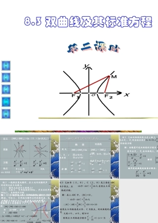 双曲线的定义与标准方程2 江苏省通州市高二数学双曲线课件集[整理六套]人教版 江苏省通州市高二数学双曲线课件集[整理六套]人教版