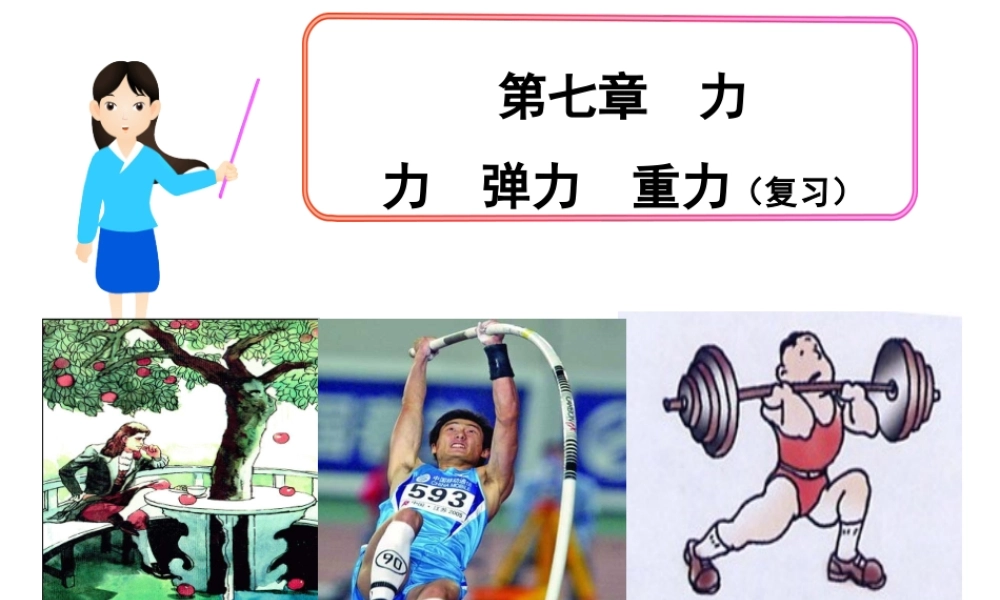 新人教版八年级下(2013年春季使用)PPT第七章力复习课件：弹力_重力_摩擦力