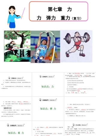新人教版八年级下(2013年春季使用)PPT第七章力复习课件：弹力_重力_摩擦力