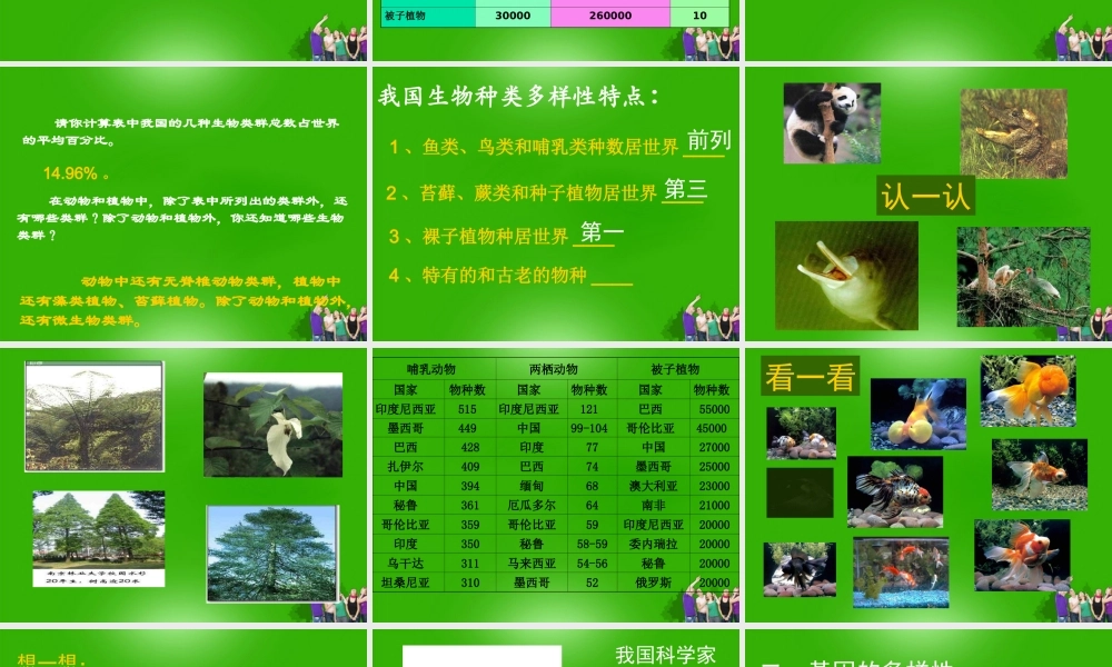 八年级生物上册 6.2.1认识生物的多样性课件 人教新课标版 课件