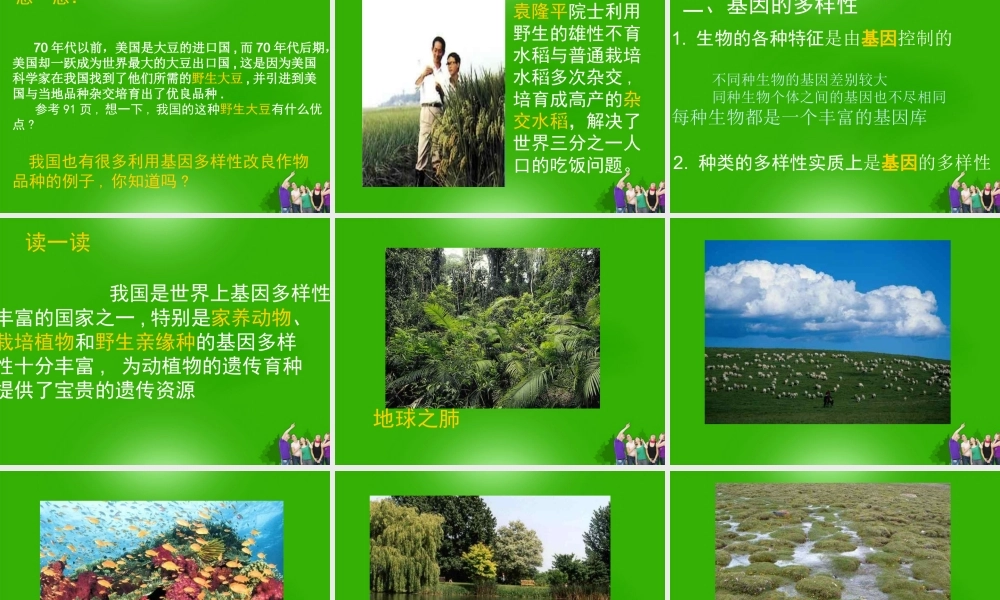 八年级生物上册 6.2.1认识生物的多样性课件 人教新课标版 课件