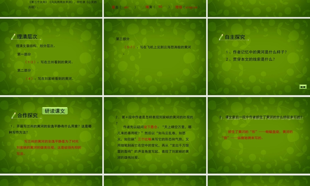 八年级语文下册 第19课(黄河之水天上来)课件 冀教版 课件