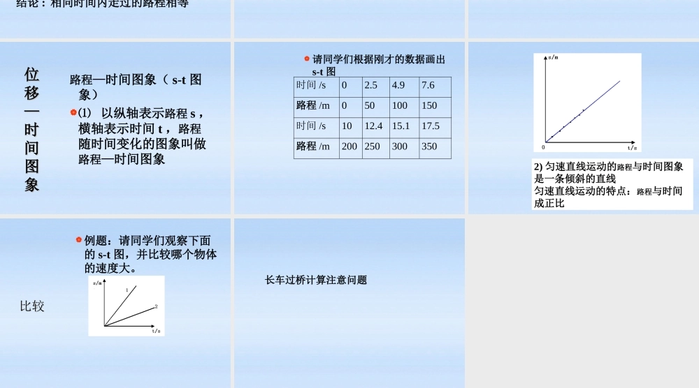 八年级物理上册 5.3匀速直线运动课件 苏科版 课件